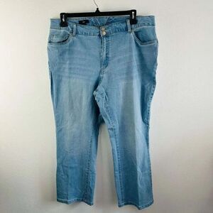 Ellos Light Wash Straight Leg Jeans Size 18W
